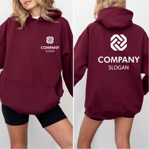 Custom Company Logo Back And Front Matching Hoodie-Sweatshirt, Custom Text Sweatshirt, Custom Sweatshirt Hoodie, Personalized Custom Hoodie
