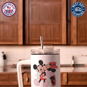 Mickey Minnie Stanley Tumbler, Retro Disney Vacation Cup, Disney Gift for Couples, Mickey Minnie Family Tumbler