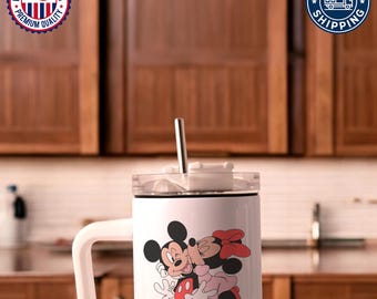 Mickey Minnie Tumbler Tumbler, Retro Disney Vacation Cup, Disney Gift for Couples, Mickey Minnie Family Tumbler