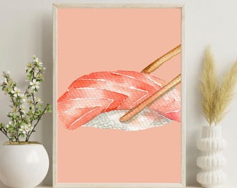 Sushi Digital Wall Art Print | Japanese Cuisine
