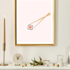 Sushi and Chopsticks - Digital Wall Art Print | Japanese Cuisine