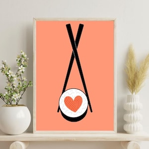 Sushi and Chopsticks - Digital Wall Art Print | Japanese Cuisine