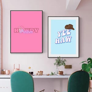 Blue “YeeHaw” Digital Print with Cowboy Hat – Instant Download, 5 Sizes Available