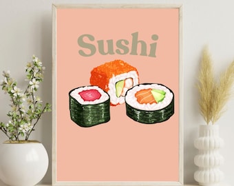Sushi Digital Wall Art Print | Japanese Cuisine