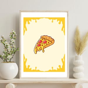 Cheese Pizza Slice - Digital Wall Art Print