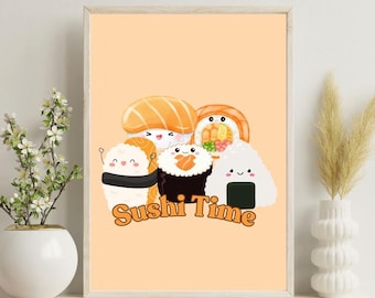 Sushi Time - Digital Wall Art Print | Japanese Cuisine