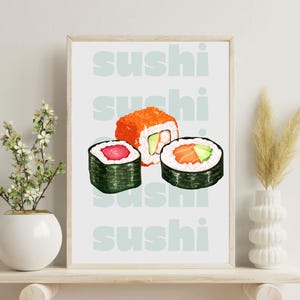 Sushi Digital Wall Art Print | Japanese Cuisine