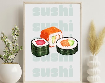 Sushi Digital Wall Art Print | Japanese Cuisine
