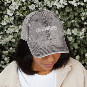 Embroidered Cap - Croissant Design, Casual Style, Gift for Him/Her, Perfect for Summer, Outdoor Events, Trendy Headwear