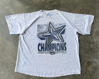 Vintage 90s Dallas Cowboys Super Bowl XXVIII Champions 1993 T-Shirt, Retro NFL Football Sport Match Fan Graphic Tee, Nostalgia Souvenir Gift