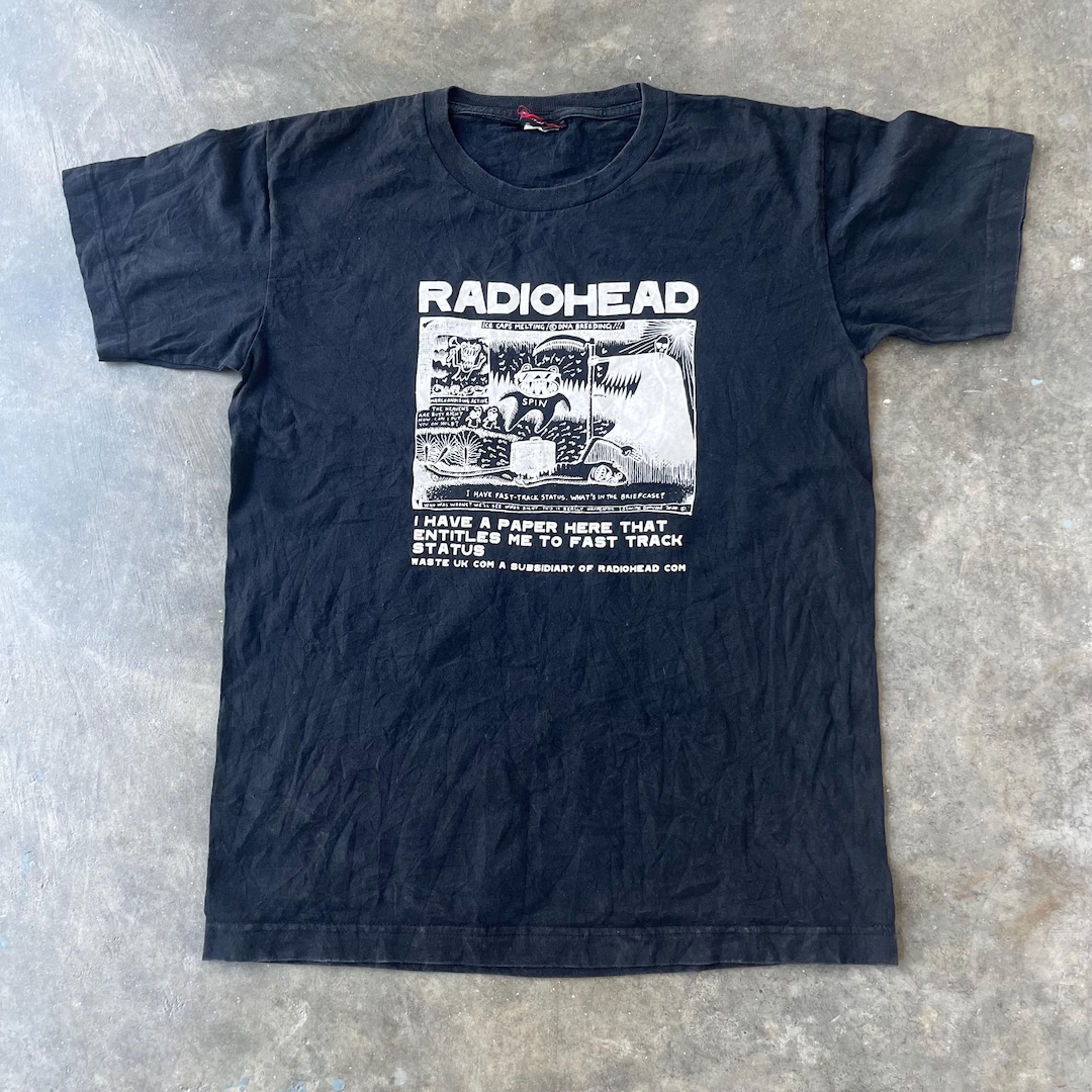 Vintage 00s Radiohead T-shirt, Y2K Fast Track Status Alternative