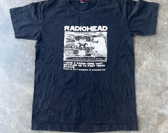 Vtg 2003 Radiohead Hail to the Thief T-shirt Red L Y2K W.A.S.T.E.