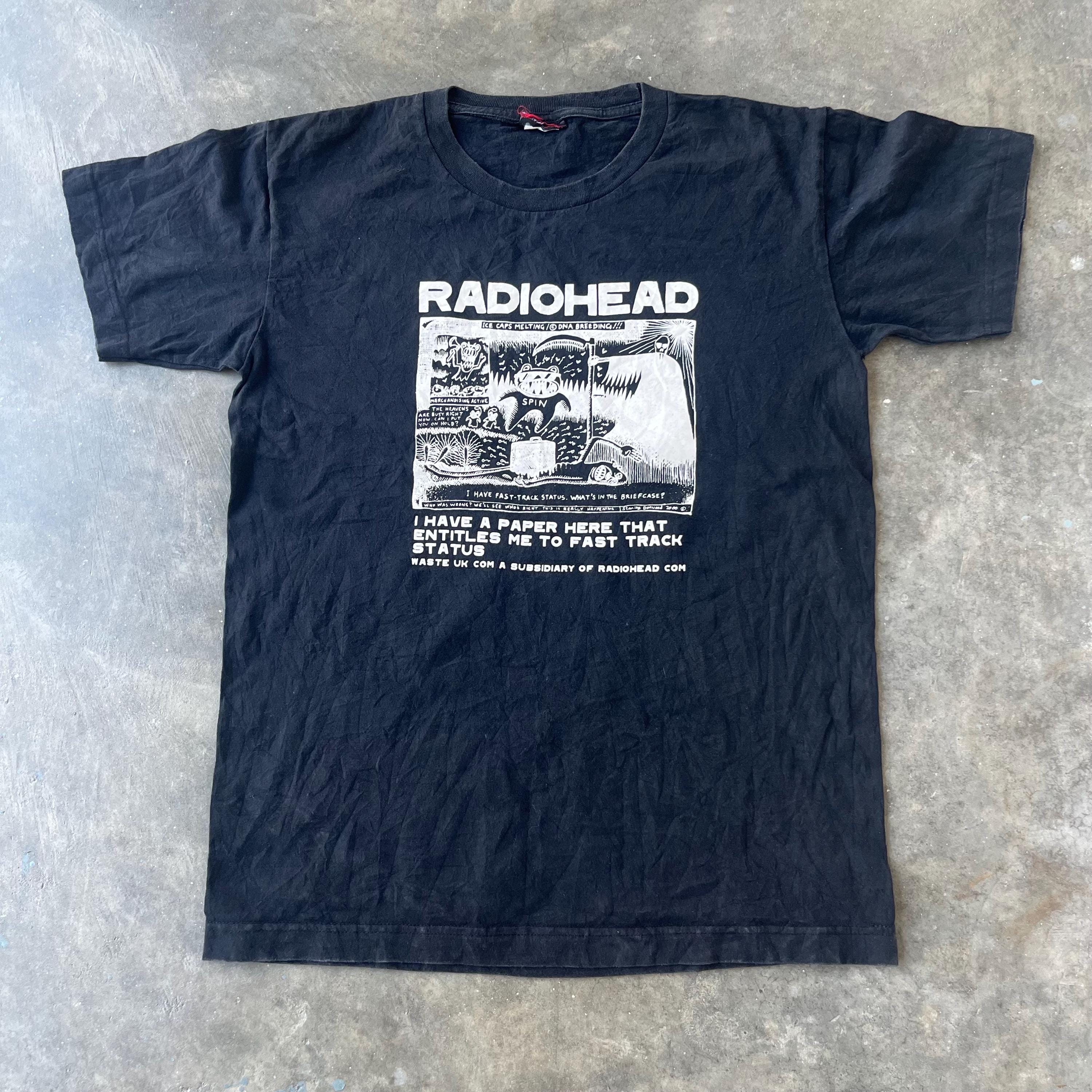 Vintage 00s Radiohead T-shirt, Y2K Fast Track Status Alternative