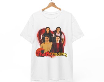 Camiseta The Breeders, banda indie de rock alternativo grunge dos anos 90, merchandising de álbum de show, camiseta gráfica, bootleg retrô, lembrança nostálgica para fãs.