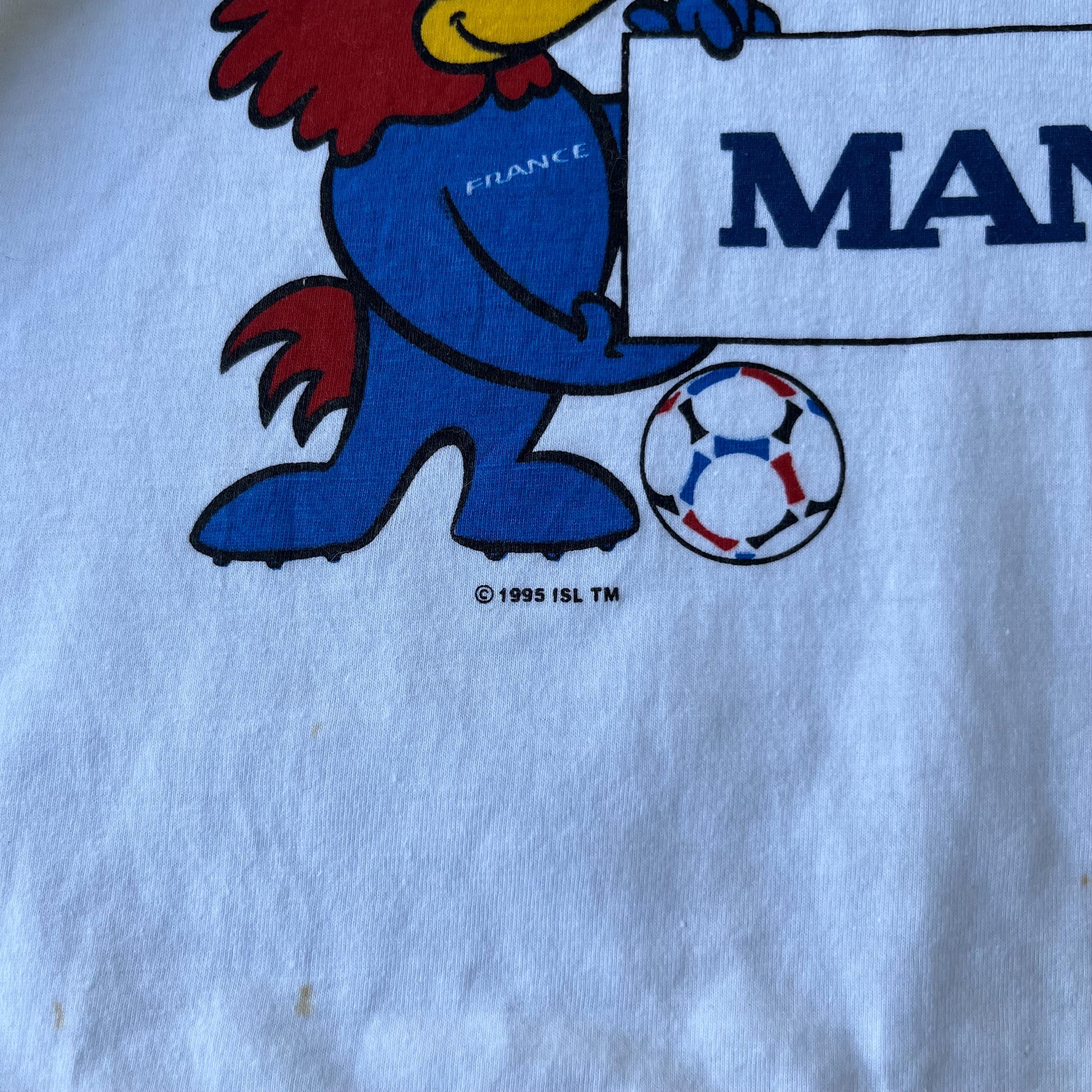 VINTAGE 90s France 1998 World Cup T-shirt, Footix Rooster Mascot