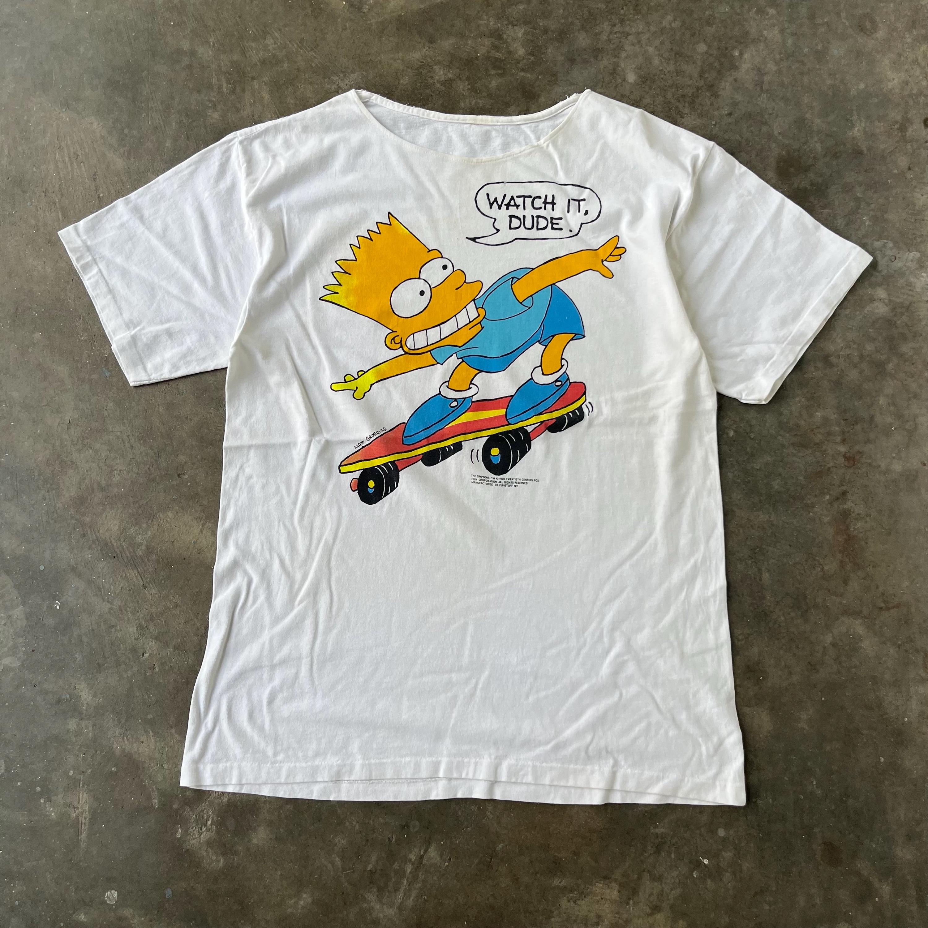 VINTAGE 90s Bart Simpson Skateboard T-shirt, 