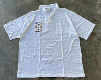 Vintage 90s Firefighter Polo Pocket Shirt, Undine Fire Co Bellefonte Pa Retro Fire Dept Workwear Clothing Style Tee, Nostalgia Souvenir Gift