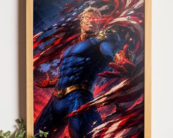 6 Digital Illustration Posters, Digital Print of Comic Book Characters, Comic Book Style, Anime (Digital Download) Full HD Poster Collection