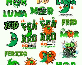 Paket 21 PNG HD, Ferxxo, Feid Clipart, Digitale Illustration, Feid Clipart, Mond, perfekt zum Drucken, Sublimation, DTF, Aufkleber und mehr.