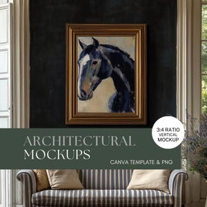 Vertical Frame Mockup Vintage Rustic Frame Mockup Farmhouse Interior Frame Digital Frame for Print Canva Template Mockup