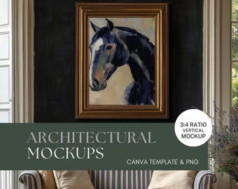 Mockup di cornice vintage: stile rustico, modello Canva (PDF)