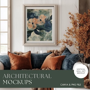Canva Wall art Mockup Fall Canva Frame Mockup Canva Frame Template Autumn Wallart Mockup for Canva Drag and Drop Frame Mockup Templates