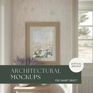 Vertical Frame Mockup Modern Farmhouse Frame Mockup PSD Smart Object Wall Decor Mockup