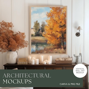 Canva Wall art Mockup Fall Canva Frame Mockup Canva Frame Template Autumn Wallart Mockup for Canva Drag and Drop Frame Mockup Templates