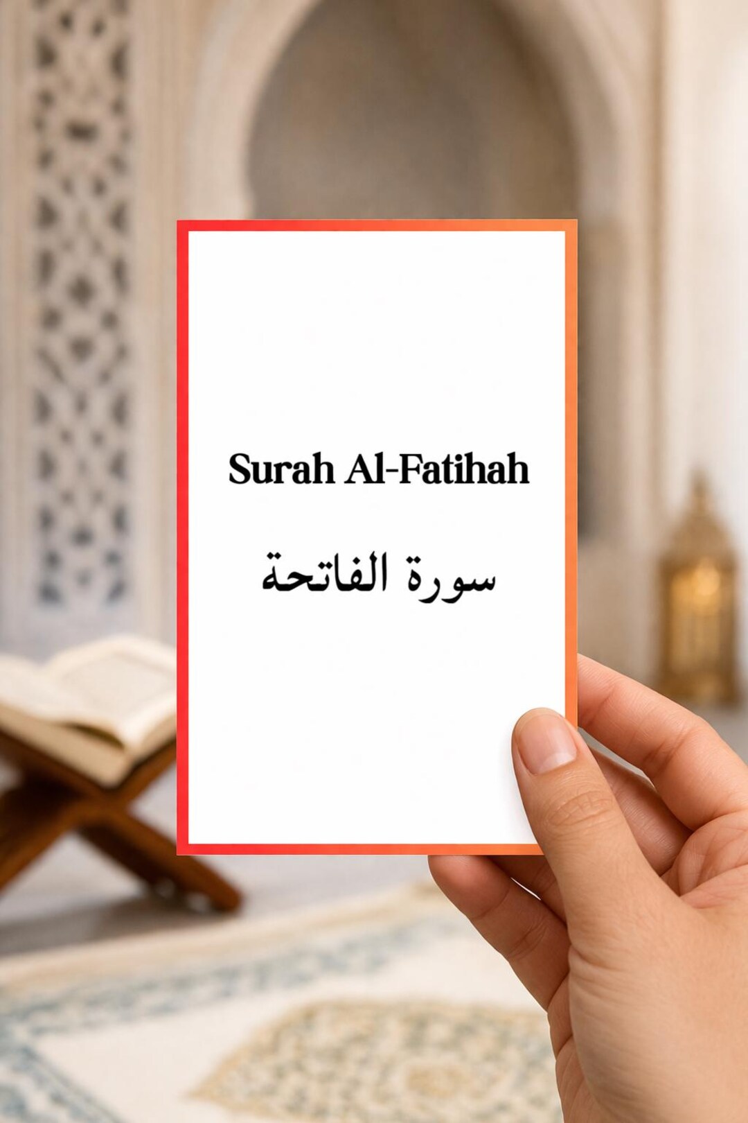 Surah Al-fatihah Learning Card, Kids Quran Memorization Flashcard ...