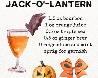 Halloween Cocktail Cards 29 Spooky Party Recipes Digital