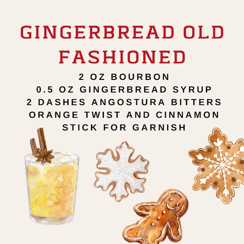 Christmas Party Cocktail Cards | 32 Festive Recipes | Digital Prints ...