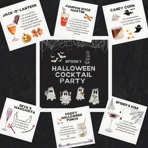 Halloween Cocktail Cards 29 Spooky Party Recipes Digital Prints