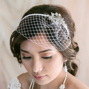 Birdcage Veil Headband, Short Veil, Short Wedding Veil, Headband Veil, Birdcage Wedding Veil, Short Wedding Veil