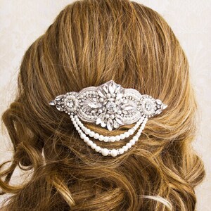 Peine de pelo de la boda, perla y piedra de Rin, tocado de novia, peluquería rhinestone, tiara del pelo, joyería del pelo, dama de honor, accesorio del pelo
