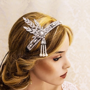 Great Gatsby Rhinestone Headband Rhinestone Earrings Flapper Jewelry 1920s Accessories