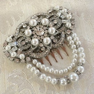 Wedding hair comb, Pearl bridal hair comb, bridal hair accessories, wedding hair accessories, crystal hair comb, vintage comb,bridal jewelry