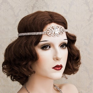 Silver Great Gatsby Headband, Art Deco Headband, Art Deco Hair Accessory, Flapper Headpiece, 1920s Flapper Accessories Rose Gold