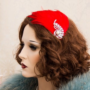 Red Flapper Headband Great Gatsby Headband Great Gatsby Costume 1920&#39;s Headband