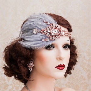 1920er Jahre Roaring Flapper Stirnbänder, Great Gatsby Kopfschmuck, Strass Kristall Stirnband, Feder Im Deko Hochzeit Haarschmuck