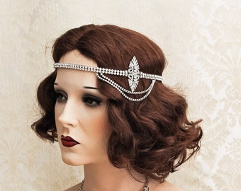 Great Gatsby Headpiece, Art Deco Headband, Roaring 1920's Headpiece, Wedding Headband, Bridal Accessories, Art Deco Wedding Earrings