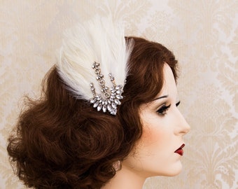 Art Deco Wedding Fascinator, Great Gatsby Headpiece, Art Deco Accessories, Gatsby Bridal Jewelry