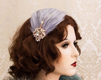 1920s Great Gatsby Headpiece 20s Soiree Flapper Headband Feather Headband Gatsby Flapper Headpiece