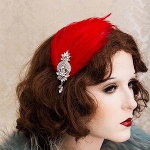 Ivory Feathers 1920s Flapper Headbands Feather Headpiece Great Gatsby Headpiece Roaring Twenties Gatsby Earrings