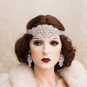 Great Gatsby Headpiece, Art Deco Headband, Art Deco Hair Accessory, Flapper Headpiece, Crystal  Headband, Gatsby Earrings Bracelet