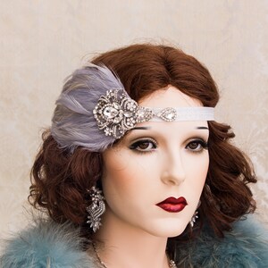 Elegante Feder Great Gatsby Kopfschmuck, 1920er Jahre Roaring Flapper Stirnbänder, Strass Kristall Stirnband, Vintage Feder Haarschmuck