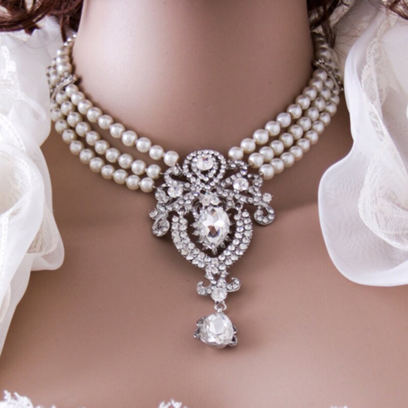 Pearl Statement Multi Bead Necklace main image 1