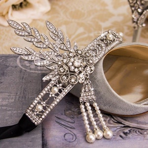 Great Gatsby Headband Art Deco Headpiece Flapper Hair Accessories 1920s Jewelry Gatsby Earrings