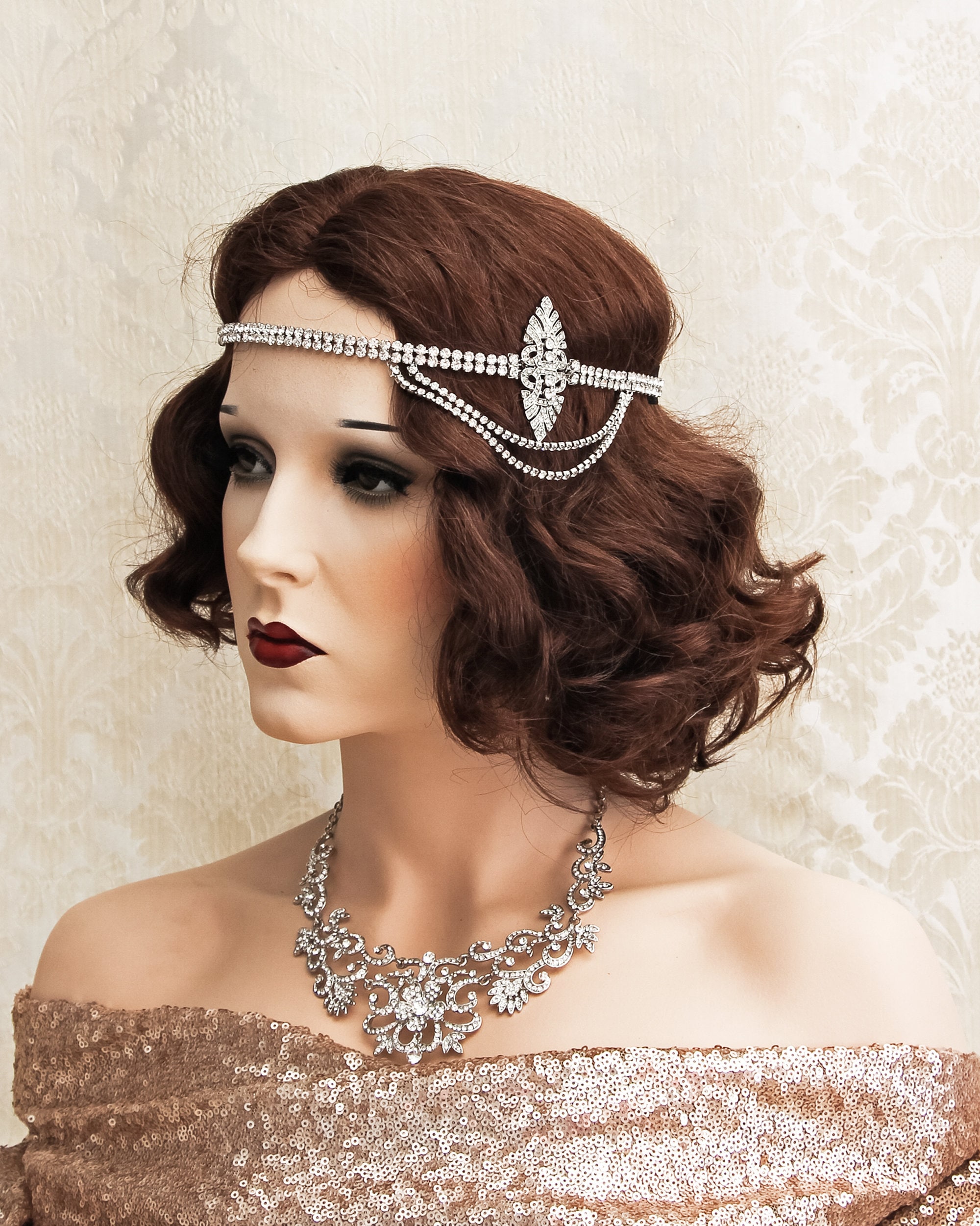 ArtiDeco Headband Gatsby, 1920s Bandeau Plume Bandeau Cristal Gatsby  Flapper Accessoires Charleston Bandeau Année 20 Vintage Partie à Thème