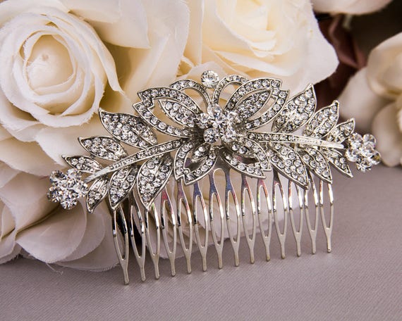 Vintage Crystal Hair Comb Amazon.com : Yheakne Vintage Crystal Hair Comb Gold  main image 2