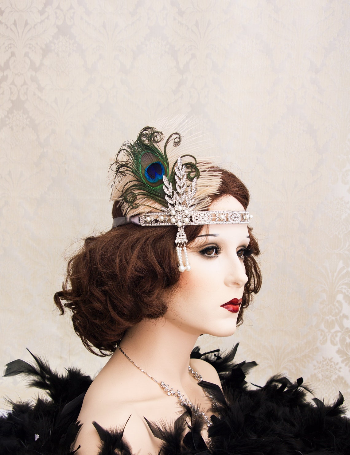 1920s bridal headpiece